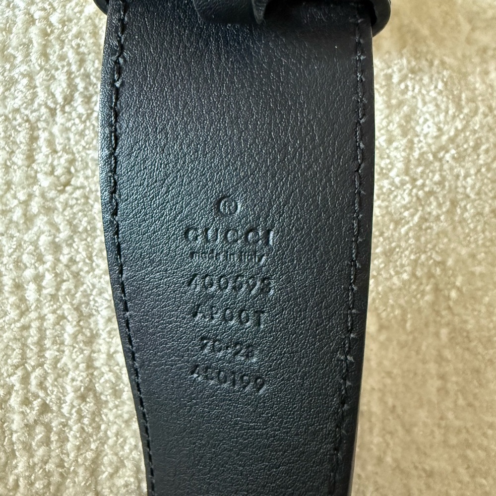 Gucci Black Leather Belt Gg Marmont Wide Belt - image 3